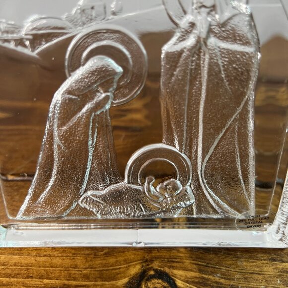 Nativity Scene Clear Lead Crystal Avon Glass Figurine Christmas - Picture 3 of 10